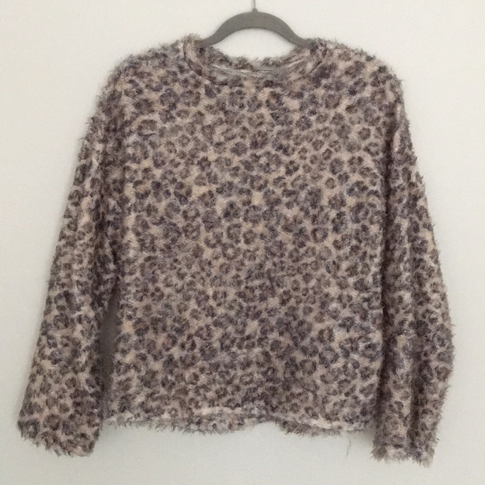 Zara Shaggy Leopard Sweater